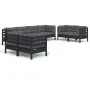 Juego de muebles de jardín 8 pzas y cojines madera maciza pino de vidaXL, Conjuntos de jardín - Ref: Foro24-3096272, Precio: ...