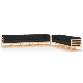 Garden furniture 9 pieces and anthracite cushions solid pine wood by vidaXL, Garden sets - Ref: Foro24-3083923, Price: 794,59...