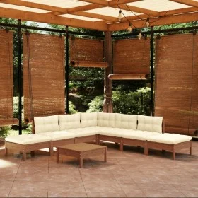 Gartenmöbel 8 Stk. und Kissen Zirbenholz honigbraun von vidaXL, Gartensets - Ref: Foro24-3096331, Preis: 636,81 €, Rabatt: %