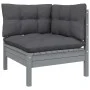 2-seater garden sofa with anthracite gray pine wood cushions by vidaXL, Outdoor sofas - Ref: Foro24-3096012, Price: 183,28 €,...