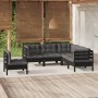 Garden furniture 5 pieces with black pine wood cushions by vidaXL, Garden sets - Ref: Foro24-3096410, Price: 492,58 €, Discou...
