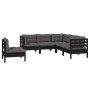 Gartenmöbel 5-teilig mit Kissen aus schwarzem Kiefernholz von vidaXL, Gartensets - Ref: Foro24-3096410, Preis: 485,54 €, Raba...