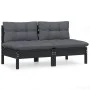 2-seater garden sofa with anthracite gray pine wood cushions by vidaXL, Outdoor sofas - Ref: Foro24-3095996, Price: 186,98 €,...