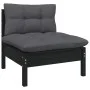 2-seater garden sofa with anthracite gray pine wood cushions by vidaXL, Outdoor sofas - Ref: Foro24-3095996, Price: 186,98 €,...