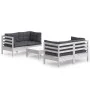Muebles de jardín 5 pzas con cojines antracita madera de pino de vidaXL, Conjuntos de jardín - Ref: Foro24-3096023, Precio: 4...