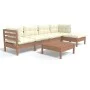 Garden furniture set 6 pieces with pine wood cushions in honey brown. by vidaXL, Garden sets - Ref: Foro24-3096367, Price: 57...