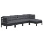 Garden furniture 5 pieces with black pine wood cushions by vidaXL, Garden sets - Ref: Foro24-3096362, Price: 457,45 €, Discou...
