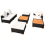 Gartenmöbel und Kissen 7 Stück synthetisches Rattan schwarz von vidaXL, Gartensets - Ref: Foro24-42757, Preis: 651,74 €, Raba...