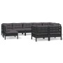 9 Stk. Gartenmöbel und Kissen aus massivem Kiefernholz schwarz von vidaXL, Gartensets - Ref: Foro24-3096530, Preis: 905,99 €,...