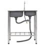 Fregadero de camping doble seno y grifo acero inoxidable