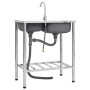 Fregadero de camping doble seno y grifo acero inoxidable