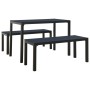 Set de comedor de jardín 3 pzas acero y WPC negro de vidaXL, Conjuntos de jardín - Ref: Foro24-317139, Precio: 197,62 €, Desc...
