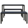 Set de comedor de jardín 3 pzas acero y WPC negro de vidaXL, Conjuntos de jardín - Ref: Foro24-317139, Precio: 197,62 €, Desc...