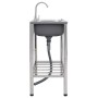 Fregadero de camping doble seno y grifo acero inoxidable