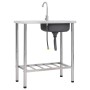 Fregadero de camping de un seno y grifo acero inoxidable