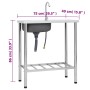 Fregadero de camping de un seno y grifo acero inoxidable