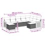 Set de muebles de jardín 9 pzas y cojines ratán sintético gris