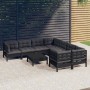 Gartenmöbel 9-teilig und Kissen aus schwarzem Kiefernholz von vidaXL, Gartensets - Ref: Foro24-3096981, Preis: 877,06 €, Raba...