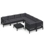 Gartenmöbel 9-teilig und Kissen aus schwarzem Kiefernholz von vidaXL, Gartensets - Ref: Foro24-3096981, Preis: 877,06 €, Raba...