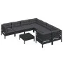 Gartenmöbel 9-teilig und Kissen aus schwarzem Kiefernholz von vidaXL, Gartensets - Ref: Foro24-3096981, Preis: 877,06 €, Raba...