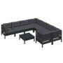 Gartenmöbel 9-teilig und Kissen aus schwarzem Kiefernholz von vidaXL, Gartensets - Ref: Foro24-3096981, Preis: 877,06 €, Raba...