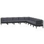 Gartenmöbel 9-teilig und Kissen aus schwarzem massivem Kiefernholz von vidaXL, Gartensets - Ref: Foro24-3096819, Preis: 901,3...