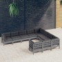 Gartenmöbel 10 Stück und Kissen aus grauem Kiefernholz von vidaXL, Gartensets - Ref: Foro24-3096997, Preis: 852,60 €, Rabatt: %