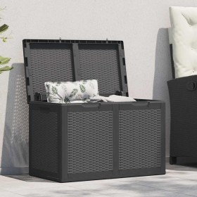 Caja de almacenaje para jardín 180 L PP ratán negra