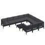 Garden furniture 11 pieces and black pine wood cushions by vidaXL, Garden sets - Ref: Foro24-3097005, Price: 1,00 €, Discount: %