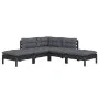 Muebles de jardín 5 pzas con cojines negro madera de pino de vidaXL, Conjuntos de jardín - Ref: Foro24-3096314, Precio: 422,1...