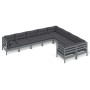 9 Stk. Gartenmöbel und Kissen aus grauem Kiefernholz von vidaXL, Gartensets - Ref: Foro24-3096985, Preis: 791,99 €, Rabatt: %