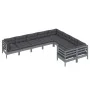 9 Stk. Gartenmöbel und Kissen aus grauem Kiefernholz von vidaXL, Gartensets - Ref: Foro24-3096985, Preis: 803,15 €, Rabatt: %
