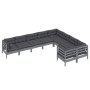 9 Stk. Gartenmöbel und Kissen aus grauem Kiefernholz von vidaXL, Gartensets - Ref: Foro24-3096985, Preis: 791,99 €, Rabatt: %