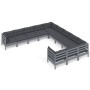 Muebles de jardín 11 pzas y cojines gris madera de pino