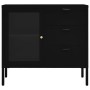 Steel and black tempered glass sideboard 75x35x70 cm by vidaXL, Sideboards - Ref: Foro24-336073, Price: 168,84 €, Discount: %