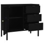 Stahlschrank und gehärtetes schwarzes Glas 75x35x70 cm von vidaXL, Sideboards - Ref: Foro24-336073, Preis: 168,94 €, Rabatt: %