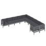 Gartenmöbel 10 Stück und Kissen aus grauem Kiefernholz von vidaXL, Gartensets - Ref: Foro24-3097009, Preis: 852,60 €, Rabatt: %