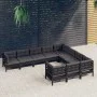Gartenmöbel 10 Stück mit Kissen aus schwarzem Kiefernholz von vidaXL, Gartensets - Ref: Foro24-3096999, Preis: 954,56 €, Raba...