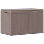 Caja de almacenaje para jardín 180 L PP aspecto madera marrón