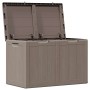 Caja de almacenaje para jardín 180 L PP aspecto madera marrón