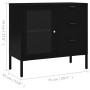 Stahlschrank und gehärtetes schwarzes Glas 75x35x70 cm von vidaXL, Sideboards - Ref: Foro24-336073, Preis: 168,94 €, Rabatt: %