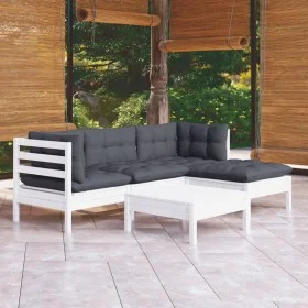 Gartenmöbel 5-teilig mit Kissen aus weißem Kiefernholz von vidaXL, Gartensets - Ref: Foro24-3096353, Preis: 414,92 €, Rabatt: %