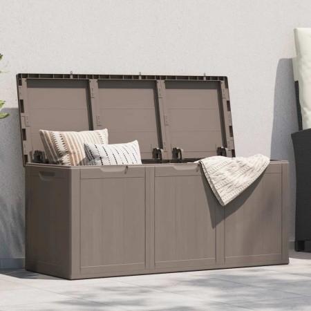 Caja de almacenaje para jardín 270 L PP aspecto madera marrón