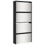 Mueble zapatero con espejo 4 niveles negro 63x17x134 cm en Zapateros y organizadores de calzado | Comprar online en Foro24