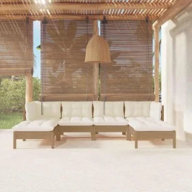 Gartenmöbel 6-teilig und Kissen aus honigbraunem Kiefernholz von vidaXL, Gartensets - Ref: Foro24-3097082, Preis: 543,83 €, R...