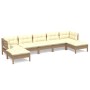 Gartenmöbel 7-teilig und Kissen aus honigbraunem Kiefernholz von vidaXL, Gartensets - Ref: Foro24-3097094, Preis: 654,66 €, R...