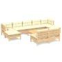 Gartenmöbel 10 Stück Kissen aus cremefarbenem Kiefernholz von vidaXL, Gartensets - Ref: Foro24-3097109, Preis: 828,93 €, Raba...