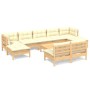 Gartenmöbel 10 Stück Kissen aus cremefarbenem Kiefernholz von vidaXL, Gartensets - Ref: Foro24-3097109, Preis: 828,93 €, Raba...