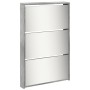 Mueble zapatero y espejo 5 niveles gris hormigón 63x17x169,5 cm