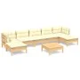 Gartenmöbel 8 Stück Kissen aus cremefarbenem Kiefernholz von vidaXL, Gartensets - Ref: Foro24-3097097, Preis: 687,05 €, Rabat...
